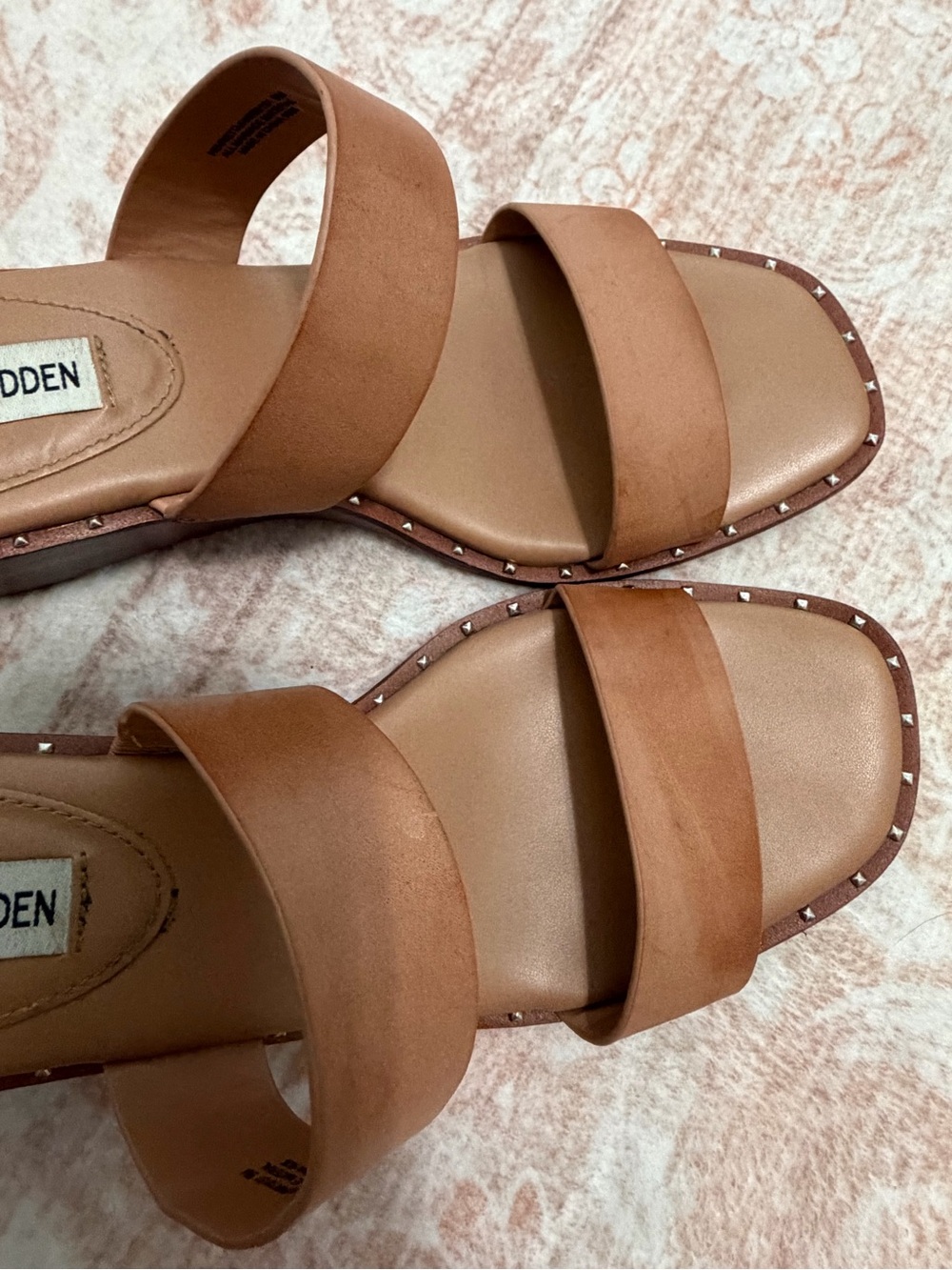 Steve Madden Tan Studded Double Strap Slide Sandals Women’s Size 9.5 - Picture 6 of 7